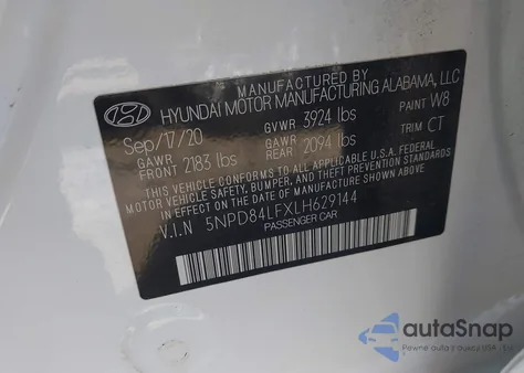 2020 Hyundai Elantra Sel/Value/Limited из США, поврежденный, VIN 5NPD84LFXLH629144